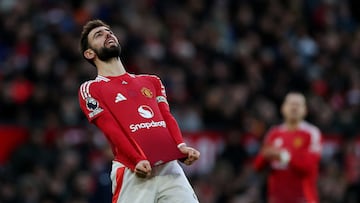Bruno Fernandes durante el partido de Premier League contra el Bournemouth.