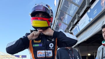 Sebastián Montoya en la primera práctica libre de la F2.