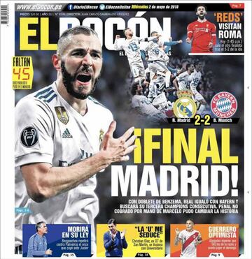 Las portadas de la prensa tras el Real Madrid-Bayern Múnich