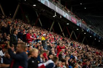 Fans pictured at last week's Champions League Play-Off between Red Bull Salzburg and Brøndby at Red Bull Arena.