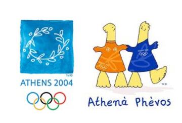 Athena and Phevos were the mascots for Athens 2004, representing two gods of Olympus: “Phoebos” is another name for Apollo, the god of light and music while “Athena” is the goddess of wisdom and protector of the city of Athens.