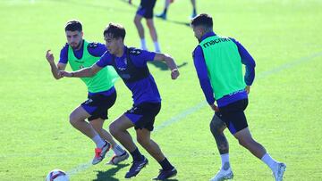 Entrenamiento de Osasuna ayer.