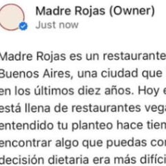 Un vegano va a comer a un asador, deja una mala reseña por la comida y el dueño no se corta: “Es un restaurante de carne y vino”