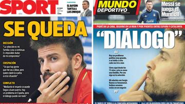 Portadas de 'Sport' y 'Mundo Deportivo' del jueves, 5 de octubre de 2017.
