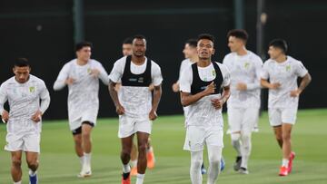 Jeddah (Saudi Arabia), 14/12/2023.- Club Leon players participate in a training session of the team in Jeddah, Saudi Arabia, 14 December 2023. Club Leon will play Urawa Reds in a FIFA Club World Cup 2nd round match on 15 December 2023. (Mundial de Fútbol, Arabia Saudita) EFE/EPA/ALI HAIDER
