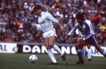 A pesar de que un gol suyo frente al Real Madrid en la última jornada de la 82/83 siendo jugador del Valencia le quitó una Liga a los blancos, el defensa valenciano jugó con el Madrid de 'La Quinta' de la temporada 1987 a la 1992. Marcó 11 goles.