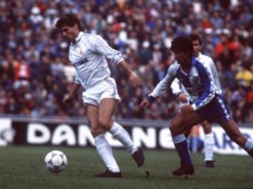 A pesar de que un gol suyo frente al Real Madrid en la última jornada de la 82/83 siendo jugador del Valencia le quitó una Liga a los blancos, el defensa valenciano jugó con el Madrid de 'La Quinta' de la temporada 1987 a la 1992. Marcó 11 goles.