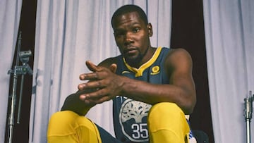 Kevin Durant, en la presentaci&oacute;n de las nuevas camisetas NBA de Nike.