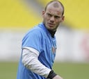 Sneijder abandona cojeando el entrenamiento del Inter en el estadio Luzhnikí