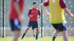 Ilyas Chaira, en un entrenamiento del Mirandés.