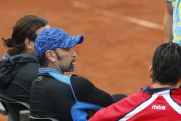 Iquique, 13 de Julio 2016.
Tenis, Copa Davis.
Marcelo Rios, durante el entrenamiento de Chile en el Centro Recreacional del Ejercito Huayquique, antes de la segunda ronda del Grupo I contra Colombia en Copa Davis. 
Alex DÃ­az DÃ­az/Photosport.