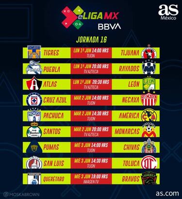 eLiga MX: Fechas y horarios de la jornada 16