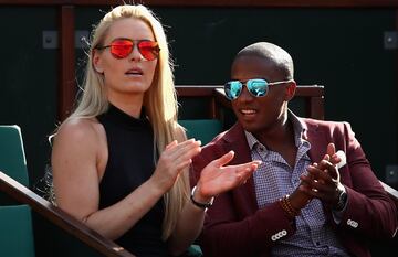 Lindsay Vonn en el partido de semifinales entre Simona Halep y Karolina Pliskova.