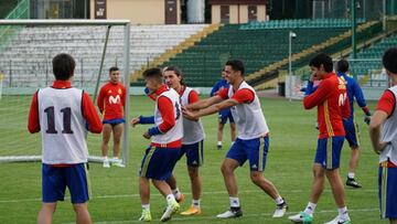 Entrenamiento de la Sub-21 en Gdansk.