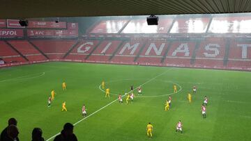 El Nàstic-Alcorcón, suspendido: seguirá este lunes a las 16:00h.