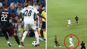 ¿Alguien se fijó? Vinicius hizo esto en su primer toque de balón en el Bernabéu