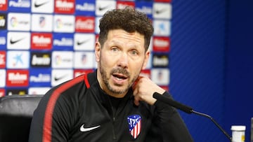 Simeone en rueda de prensa. 