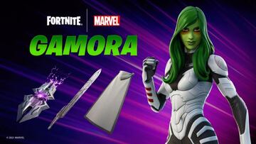 Arte oficial del skin Gamora en Fortnite