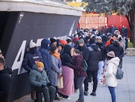 Colas en el Carlos Belmonte para adquirir las entradas del Albacete-Real Madrid de la Copa del Rey.