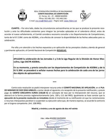 La Asobal aplaza su inicio, previsto para este martes