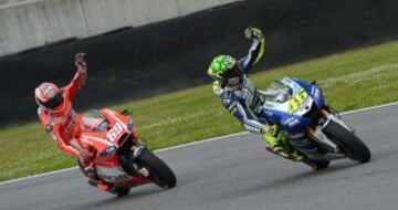 Valentino Rossi y Nicky Hayden.