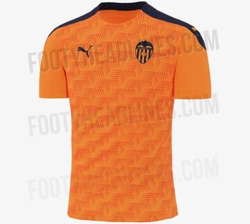 Así sería la segunda camiseta del Valencia, según Footy Headlines.