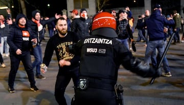 La batalla campal de Bilbao previo al partido de Europa League