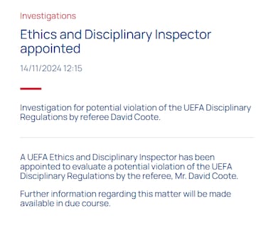 Coote, UEFA.