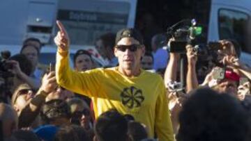 Lance Armstrong, en un acto de su fundación contra el cáncer.