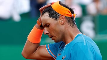 Tennis - ATP 1000 - Monte Carlo Masters - Monte-Carlo Country Club, Roquebrune-Cap-Martin, France - April 19, 2019 Spain's Rafael Nadal reacts after winning his quarter final match against Argentina's Guido Pella REUTERS/Eric Gaillard