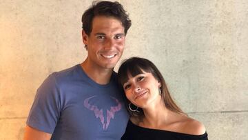 El tenista Rafa Nadal y la cantante de OT2017 Aitana Ocaña al conocerse en el Mutua Madrid Open