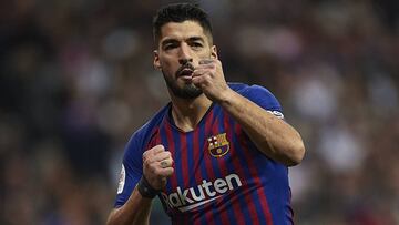 El delantero uruguayo del Barcelona, Luis Suárez, durante un partido.
