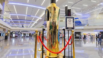The Vodka bottle on show in Newark, New Jersey.