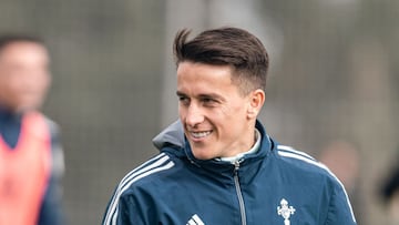 Franco Cervi durante un entrenamiento con el Celta.