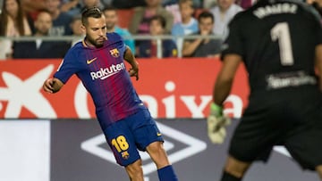 Jordi Alba, baja de última hora para enfrentarse al Olympiacos