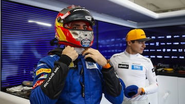 Carlos Sainz, McLaren, y Lando Norris.