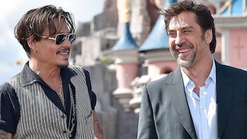 Johnny Depp y Javier Bardem en la Premiere de Pirates of the Caribbean: Salazar&#039;s Revenge, Paris. Mayo 14, 2017.