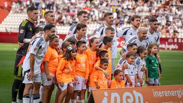 El once del Albacete, antes del partido ante el Elche.
