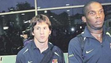 <b>SERIO Y CANSADO. </b>Leo Messi formó parte de la expedición azulgrana y podría jugar hoy ante el Deportivo en Riazor.