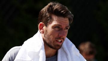 Tennis - Wimbledon - All England Lawn Tennis and Croquet Club, London, Britain - July 7, 2022 Britain's Cameron Norrie after practice REUTERS/Matthew Childs