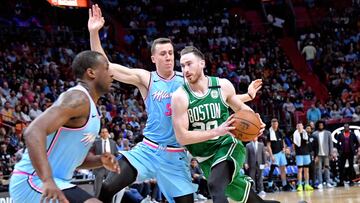 Gordon Hayward, durante el partido de la NBA que ha enfrentado a los Miami Heat y a los Boston Celtics