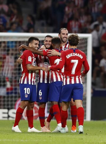 3-0. Koke celebró el tercer gol que concedió el VAR.