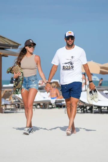 Matteo Berrettini y Melissa Satta en Miami.