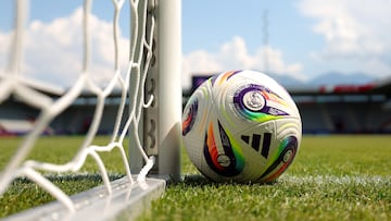 THUN, SWITZERLAND - JULY 01: A detailed view of the Adidas Konektis match ball as it is seen inside the stadium ahead of the UEFA Women's EURO 2025 on July 01, 2025 in Thun, Switzerland. (Photo by Fran Santiago - UEFA/UEFA via Getty Images)