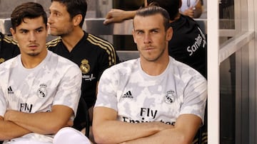 Bale, en el banquillo en el partido de la International Champions Cup contra el Atlético de Madrid.