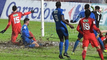 Estado del césped del Estadio René Gaillard, que acogió el encuentro de Copa de Francia entre Niort y PSG.