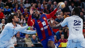 Dika Mem, el capitán del Barça, en una penetración.