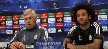 Ancelotti y Marcelo.