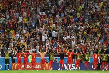 Los belgas celebraron la clasificación para semifinales.