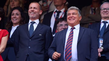 Joan Laporta, con Aleksander Ceferin con motivo de la final de la Champions de 2024.